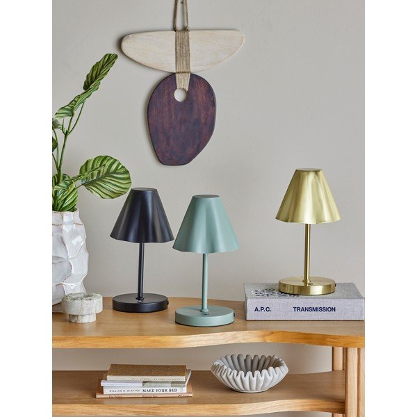 Žalvario spalvos stalinis šviestuvas LED (aukštis 28 cm) su metaliniu gaubtu Lianna – Bloomingville-image-3
