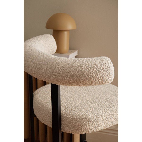 Juodos ir baltos spalvos iš audinio baro taburetė (sėdynės aukštis 66 cm) Parie – Ellos Home-image-2