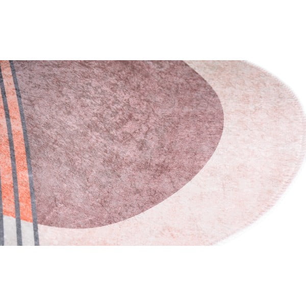 Skalbiamas kilimas šviesiai rožinės spalvos/šviesiai pilkos spalvos 80x120 cm Oval – Vitaus-image-2