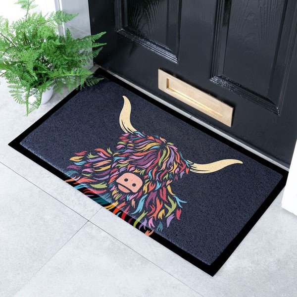 Iš PVC grindų kilimėlis 40x70 cm Highland Cow – Artsy Doormats-image-1