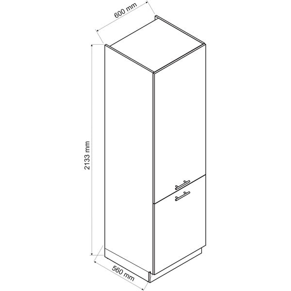 Ilga virtuvės spintelė įmontuojamam šaldytuvui (plotis 60 cm) Aden – STOLKAR-image-2