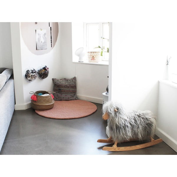 Rožinis vilnos kilimas Wooldot Ball Rugs, ⌀ 90 cm-image-2