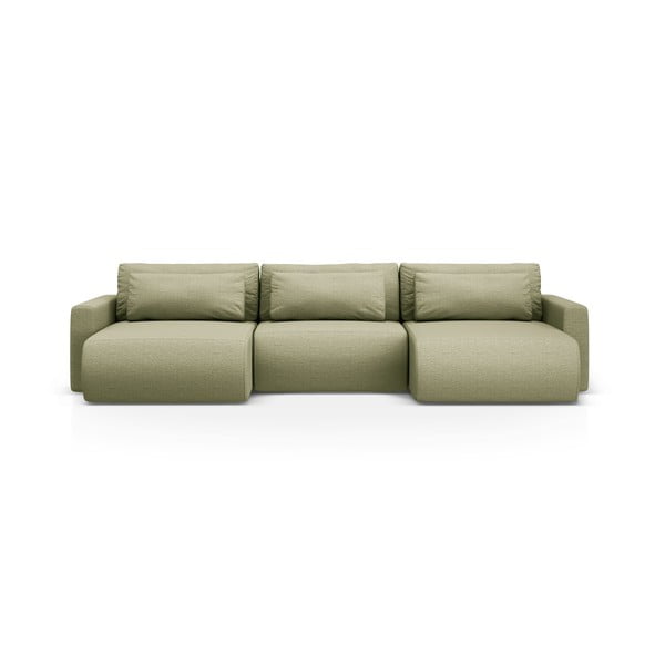 Žalios spalvos sulankstoma/su sandėliavimo vieta kampinė sofa („U“ formos) Belfast – Cosmopolitan Design