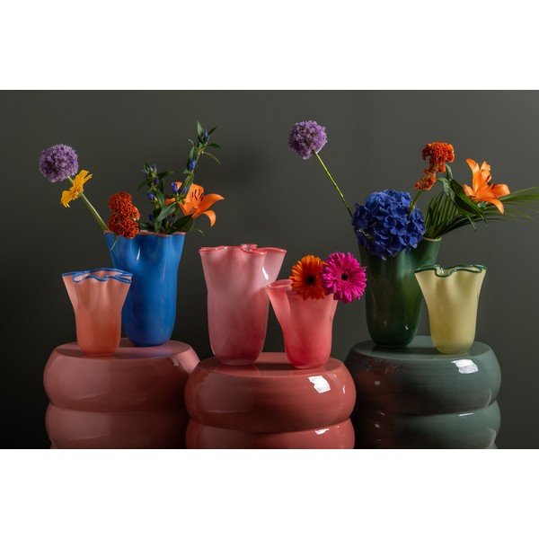 Žalios spalvos iš stiklo  rankų darbo vaza (aukštis 31,5 cm) Ruffles – PT LIVING-image-1