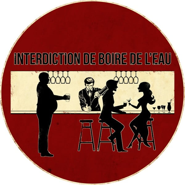 Iš metalo ženklas 40x40 cm Interdiction de boire d'eau – Antic Line