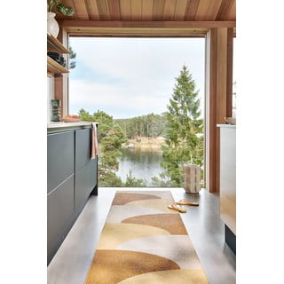 Ochros spalvos lauko kilimas 70x180 cm Hill Ochre Pale Yellow – Pappelina