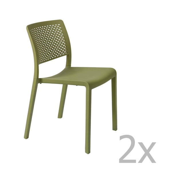 2 žalių sodo kėdžių rinkinys "Resol Trama Simple