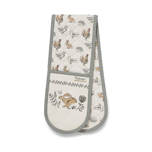 Cooksmart ®Country Animals dvigubos medvilninės pirštinės