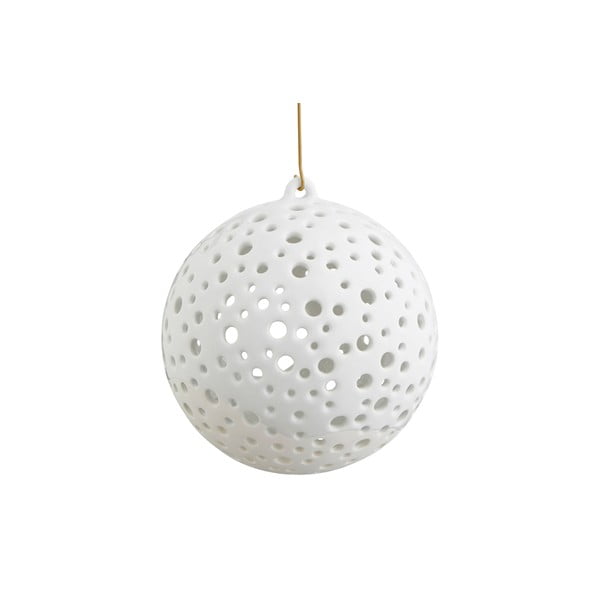 Balto kaulinio porceliano kalėdinė žvakidė Kähler Design Nobili, ⌀ 12 cm