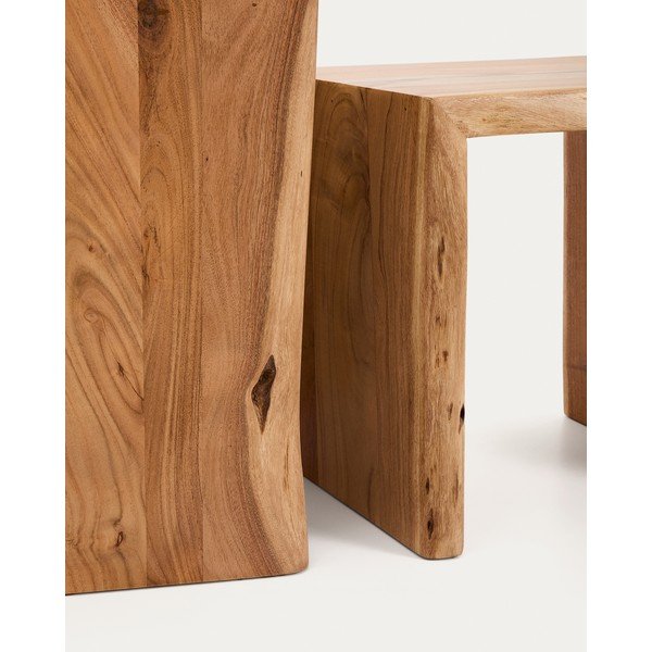 Iš akacijos masyvo šoniniai stalai 2 vnt. 40x50 cm Lomiri – Kave Home-image-4