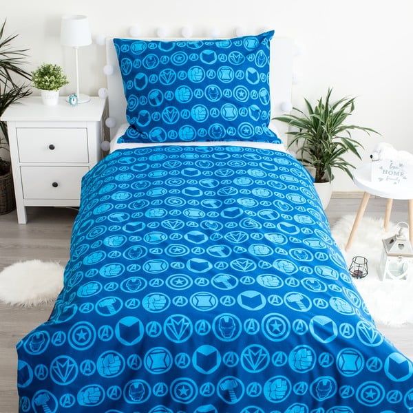 Medvilninė vaikiška viengulė patalynė su švytinčiu efektu 140x200 cm Avengers - Jerry Fabrics-image-2