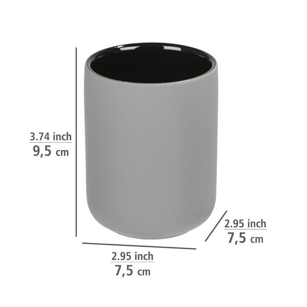 Pilkas keraminis indas dantų šepetėliams Weko Avellino-image-3
