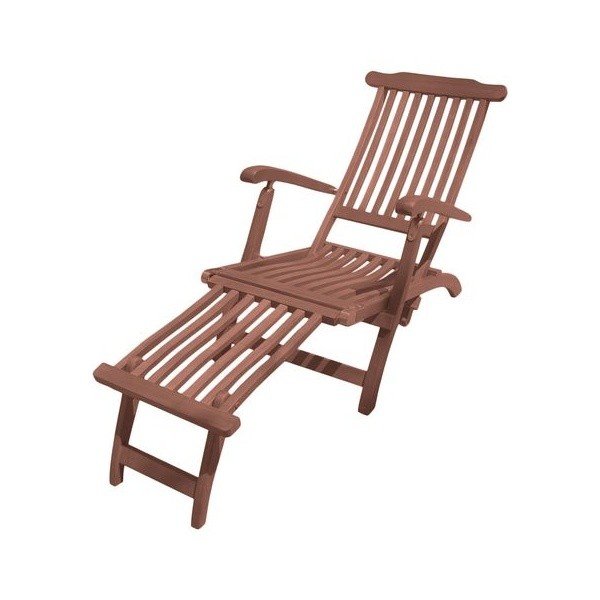 Medžio masyvo sodo šezlongas rudos spalvos Phoenix – Garden Pleasure-image-2