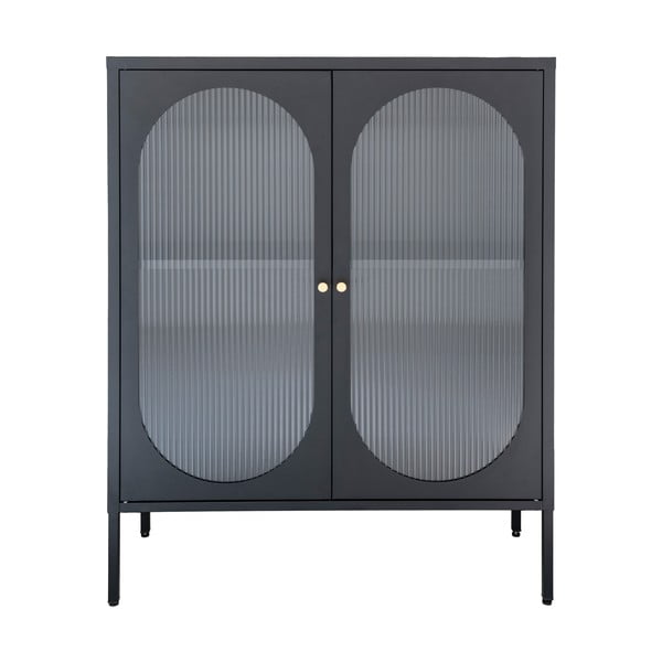 Iš metalo vitrina juodos spalvos 90x110 cm Adelaide – House Nordic