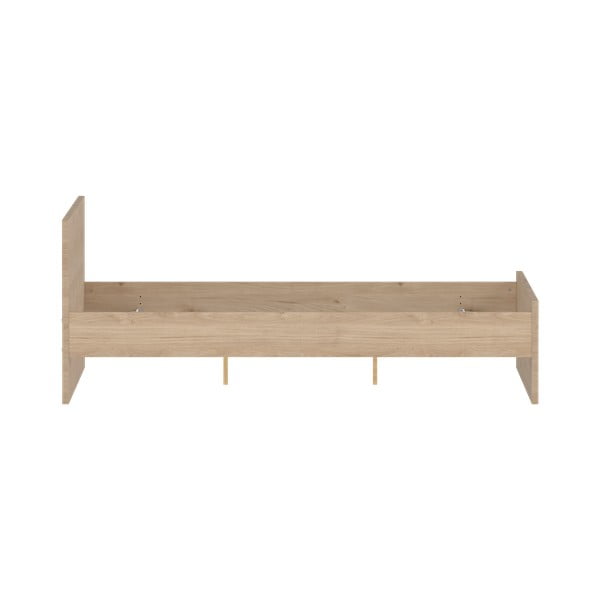 Natūralios spalvos dvigulė lova iš ąžuolo be grotelių 180x200 cm Naia – Tvilum-image-3