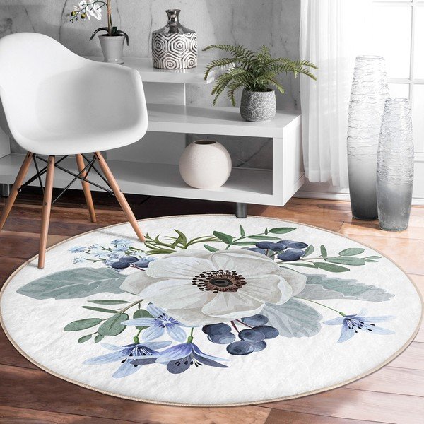 Skalbiamas/robotiniams dulkių siurbliams apvalios formos kilimas ø 80 cm Comfort – Mila Home-image-3