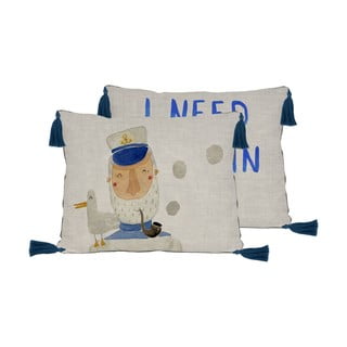 Smėlio spalvos pagalvė su linu Little Nice Things Captain, 50 x 35 cm