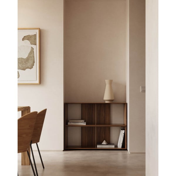 Modulinės lentynos natūralios spalvos iš riešutmedžio 2 vnt. 101x76 cm Litto – Kave Home-image-1