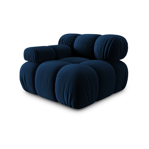 Modulinė sofa mėlynos spalvos iš velveto (su kairiuoju kampu) Bellis – Micadoni Home-image-3