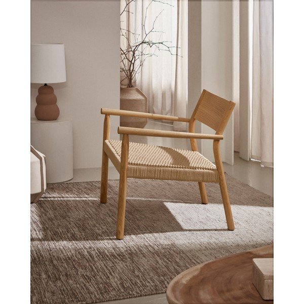 Šviesios natūralios spalvos austas krėslas Yalia – Kave Home-image-1