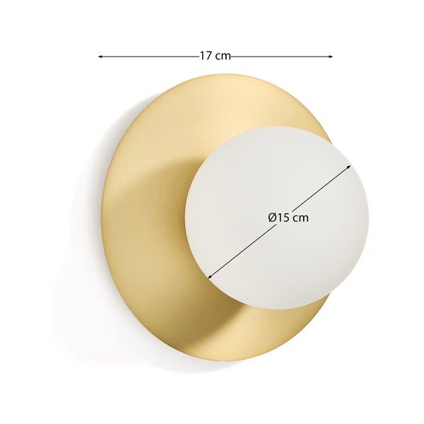 Baltos spalvos/auksinės spalvos sieninė lempa ø 25 cm Brisia – Kave Home-image-4