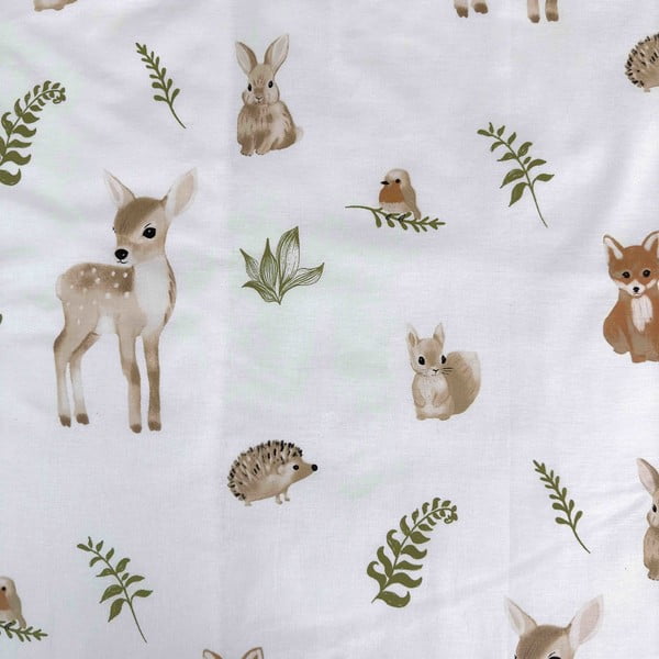 Baltos spalvos/rudos spalvos iš medvilnės vaikiška patalynė vaikiškai lovai 100x135 cm Forest Animals – Jerry Fabrics-image-3