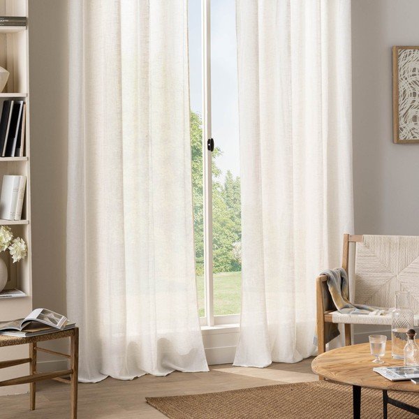 Baltos spalvos užuolaida 140x240 cm Yoko – douceur d'intérieur-image-1