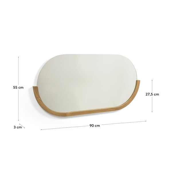 Sieninis veidrodis su medžio masyvo rėmu 96x55 cm Rokia – Kave Home-image-4