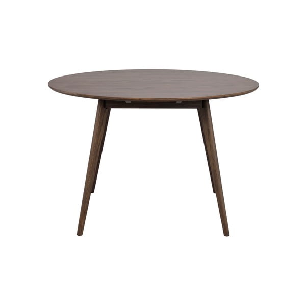 Apvalios formos valgomojo stalas tamsiai rudos spalvos iš ąžuolo ø 115 cm Yumi – Rowico