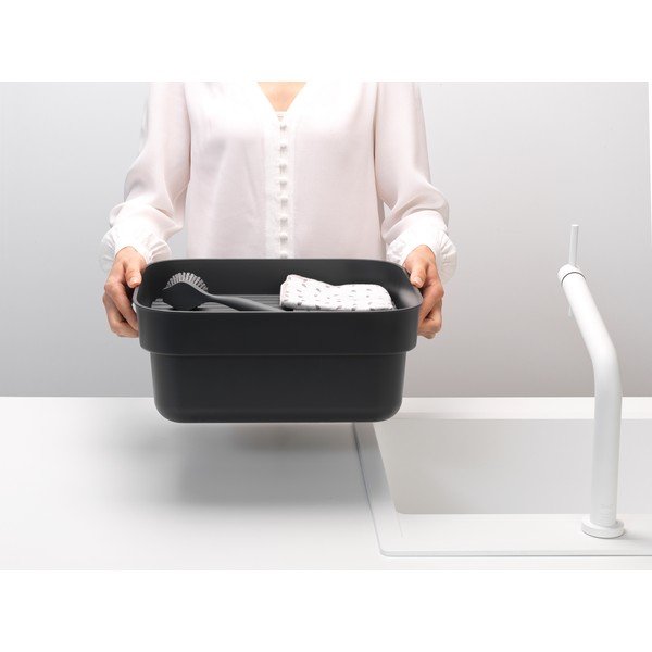 Iš plastiko indų plovimo dubuo su nusausintuvu tamsiai pilkos spalvos SinkSide – Brabantia-image-1