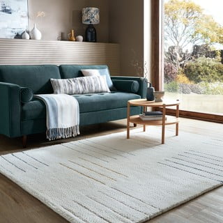 Rankų darbo iš vilnos kilimas kreminės spalvos 120x170 cm Dottie Geometric – Flair Rugs