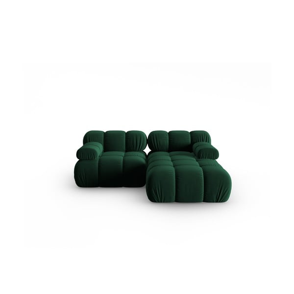 Kampinė sofa žalios spalvos iš velveto (su dešiniuoju kampu) Bellis – Micadoni Home