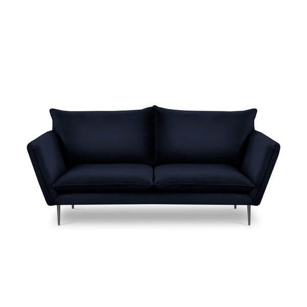 Tamsiai mėlyna aksominė sofa Mazzini Sofas Acacia, ilgis 205 cm