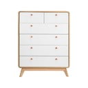 Aukšta šoninė spintelė baltos spalvos/natūralios spalvos iš ąžuolo 81x104 cm Caitlin – Støraa