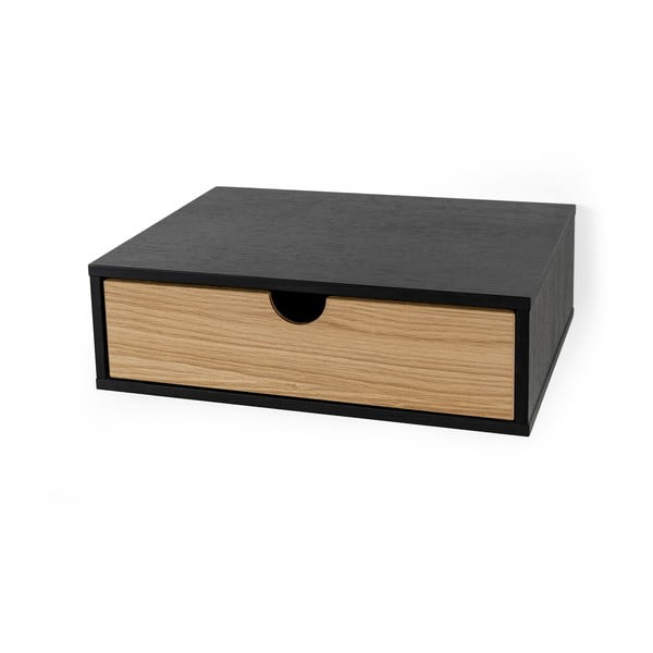 Juodas sieninis naktinis staliukas Woodman Farsta-image-3