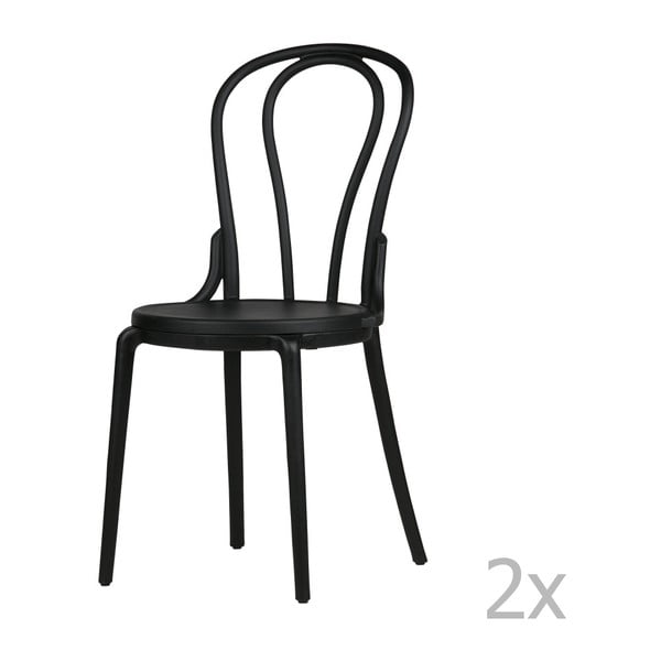 2 juodų kėdžių rinkinys De Eekhoorn Bibi