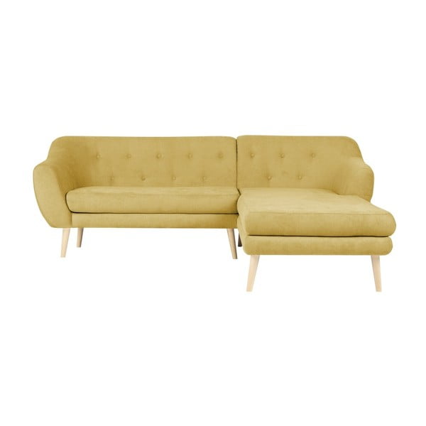 Geltonos spalvos sofa Mazzini Sofas Sicile, kampas dešinėje