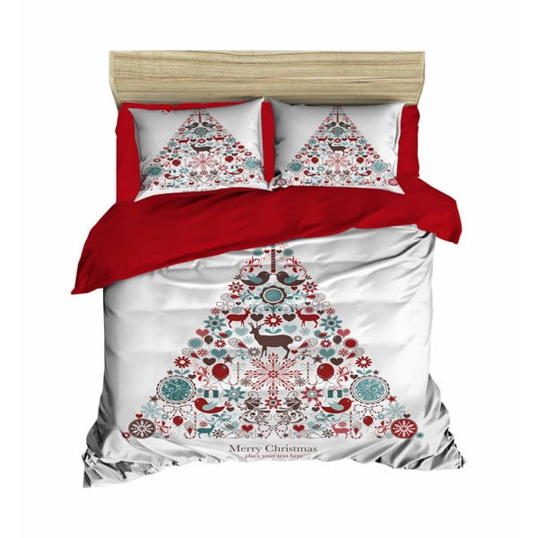 Kalėdinė dvivietės lovos patalynė su paklode "Germa", 160 x 220 cm