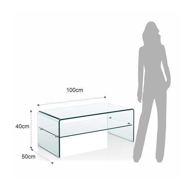 Iš stiklo kavos staliukas 50x100 cm Cristal Evo – Tomasucci-image-4