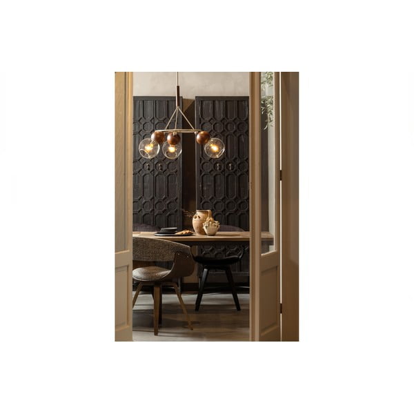 Juodos spalvos iš perdirbtos medienos drabužių spinta 60x210x40 cm Bequest – WOOOD-image-1