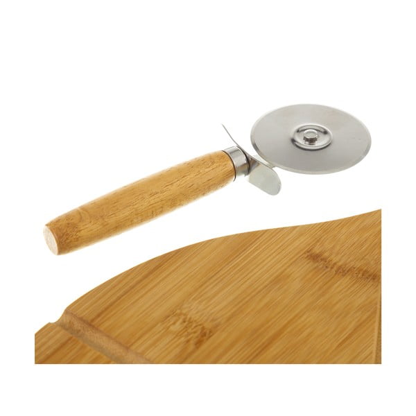 Bambukinės pjaustymo lentos ir picos pjaustyklės rinkinys Casa Selección Cutter-image-2
