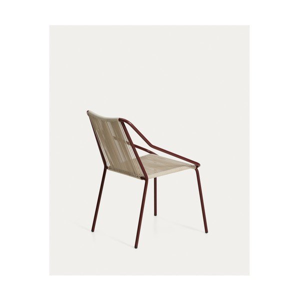 Bordo spalvos/kreminės spalvos sodo kėdė Zivia – Kave Home-image-3