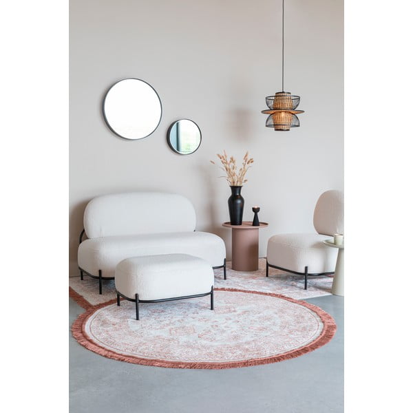 Iš boucle sofa kreminės spalvos 125 cm Polly – White Label-image-3