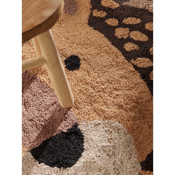 Skalbiamas/rankų darbo oranžinės spalvos/rudos spalvos iš medvilnės vaikiškas kilimas 120x125 cm Snuggle Roary – Hanse Home-image-4