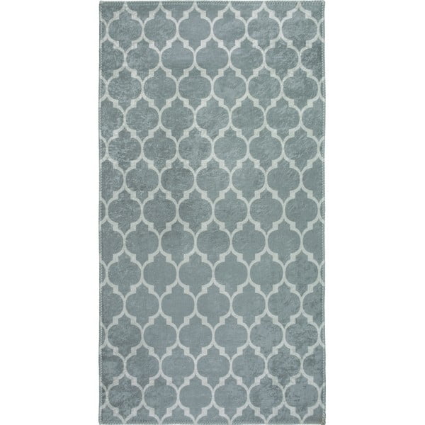 Šviesiai pilkos ir kreminės spalvos plaunamas kilimas 150x80 cm - Vitaus