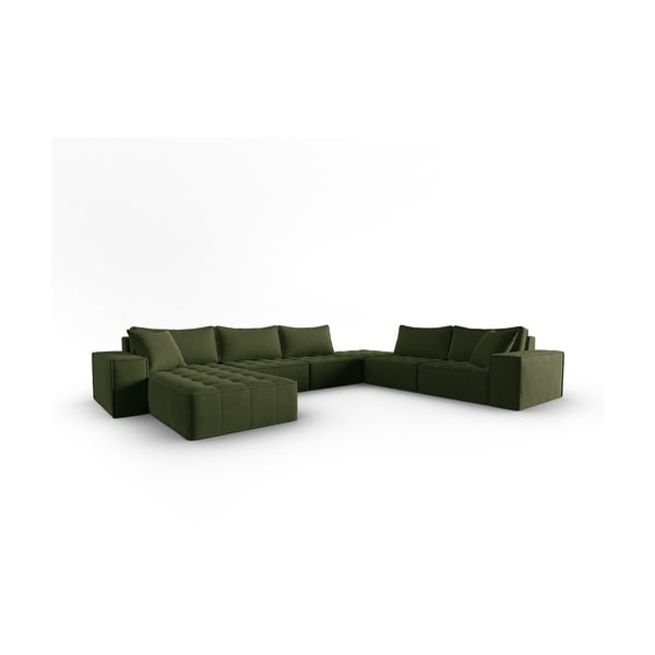 Kampinė sofa žalios spalvos (su dešiniuoju kampu) Mike – Micadoni Home