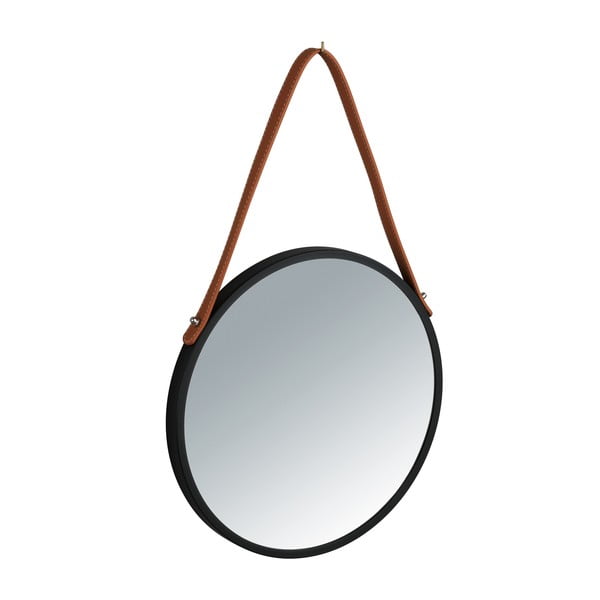 Juodas pakabinamas veidrodis Wenko Borrone, ø 30 cm-image-2