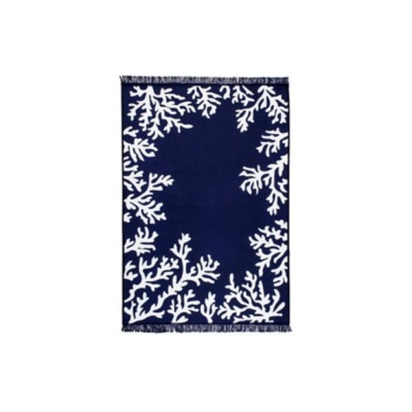 Mėlynos ir baltos spalvos dvipusis kilimas "Coral", 160 x 250 cm