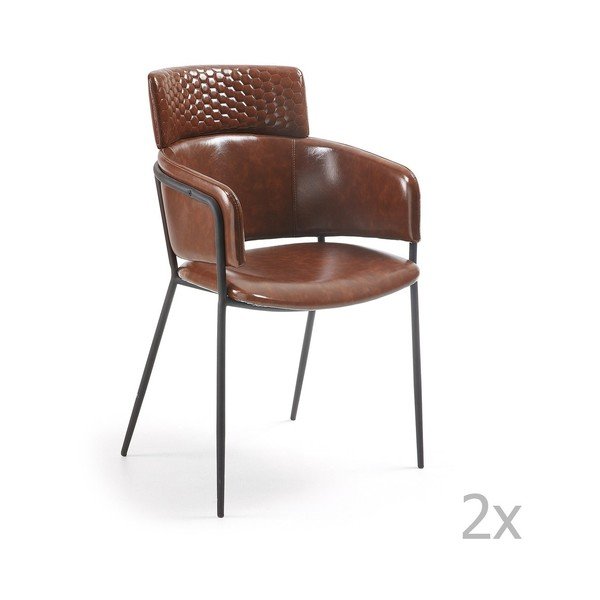 2 rudų valgomojo kėdžių rinkinys "La Forma Rhett