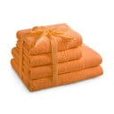 Oranžinės spalvos iš frote audinio iš medvilnės vonios rankšluosčių rinkiniai 4 vnt. Amari – Restilo